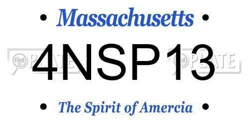 4NSP13 Massachusetts License Plate