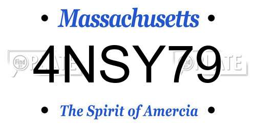 4NSY79 Massachusetts License Plate