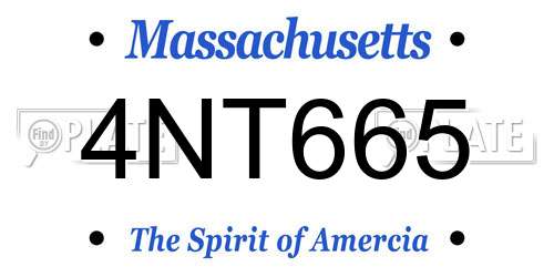 4NT665 Massachusetts License Plate