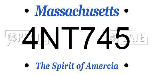 4NT745 Massachusetts License Plate