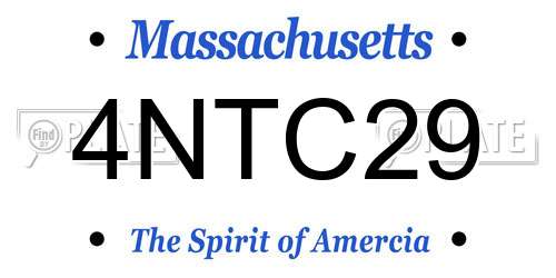 4NTC29 Massachusetts License Plate