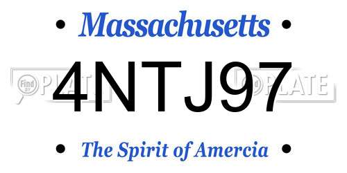 4NTJ97 Massachusetts License Plate
