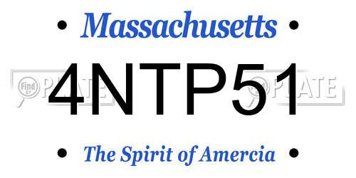 4NTP51 Massachusetts License Plate