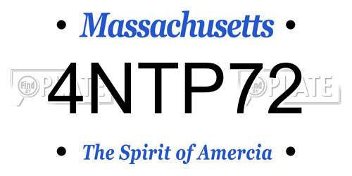 4NTP72 Massachusetts License Plate