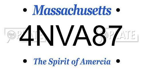 4NVA87 Massachusetts License Plate
