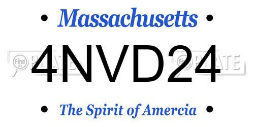 4NVD24 Massachusetts License Plate