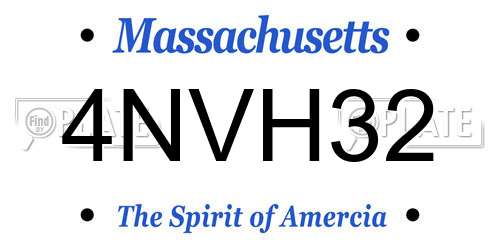 4NVH32 Massachusetts License Plate