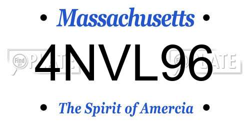 4NVL96 Massachusetts License Plate