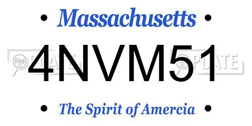 4NVM51 Massachusetts License Plate