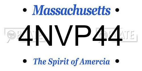 4NVP44 Massachusetts License Plate