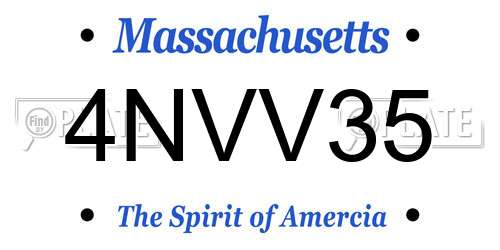 4NVV35 Massachusetts License Plate