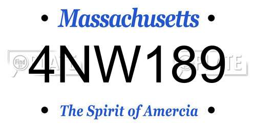4NW189 Massachusetts License Plate