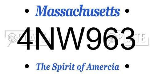 4NW963 Massachusetts License Plate