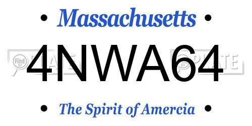 4NWA64 Massachusetts License Plate