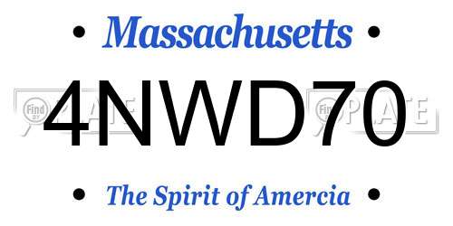 4NWD70 Massachusetts License Plate