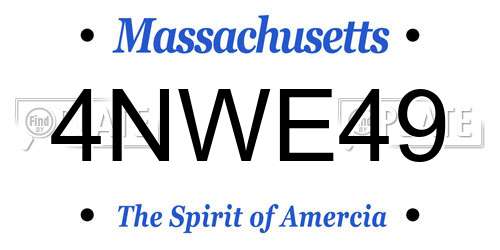 4NWE49 Massachusetts License Plate