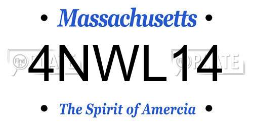 4NWL14 Massachusetts License Plate