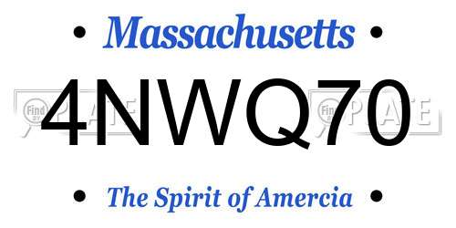 4NWQ70 Massachusetts License Plate