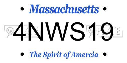 4NWS19 Massachusetts License Plate