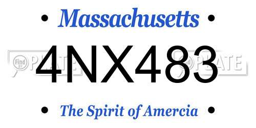 4NX483 Massachusetts License Plate