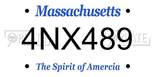 4NX489 Massachusetts License Plate