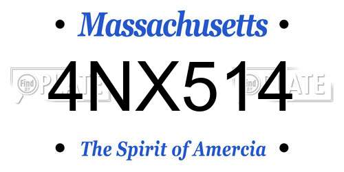 4NX514 Massachusetts License Plate