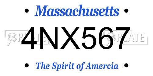 4NX567 Massachusetts License Plate