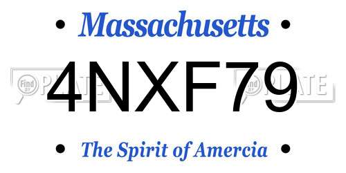 4NXF79 Massachusetts License Plate