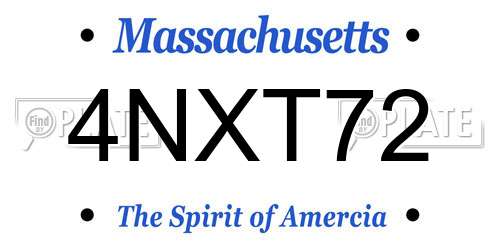4NXT72 Massachusetts License Plate