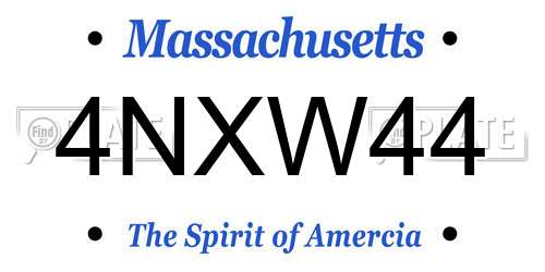 4NXW44 Massachusetts License Plate