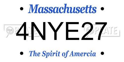 4NYE27 Massachusetts License Plate