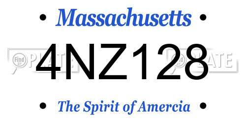 4NZ128 Massachusetts License Plate