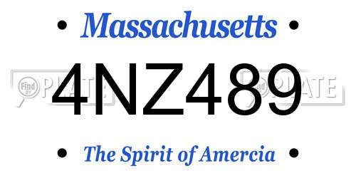 4NZ489 Massachusetts License Plate