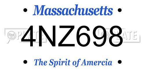 4NZ698 Massachusetts License Plate
