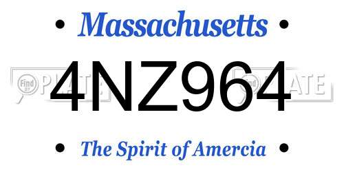 4NZ964 Massachusetts License Plate