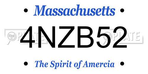4NZB52 Massachusetts License Plate