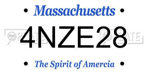 4NZE28 Massachusetts License Plate