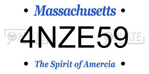 4NZE59 Massachusetts License Plate