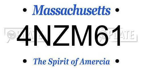 4NZM61 Massachusetts License Plate