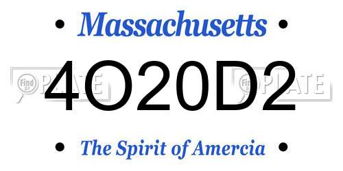 4O20D2 Massachusetts License Plate