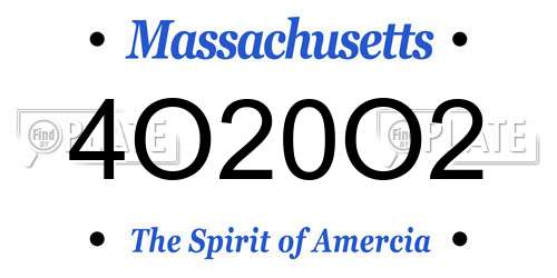 4O20O2 Massachusetts License Plate
