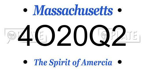 4O20Q2 Massachusetts License Plate