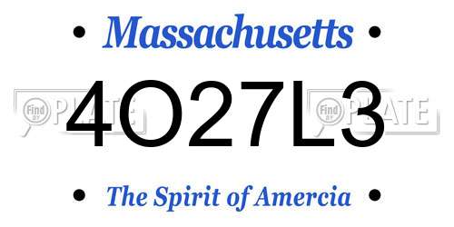 4O27L3 Massachusetts License Plate