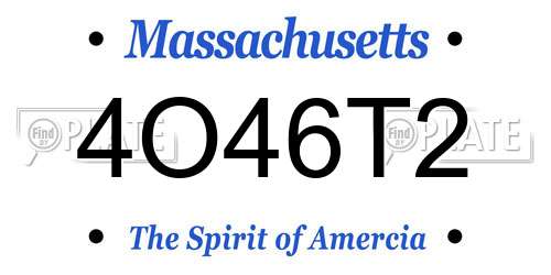 4O46T2 Massachusetts License Plate