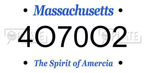 4O70O2 Massachusetts License Plate