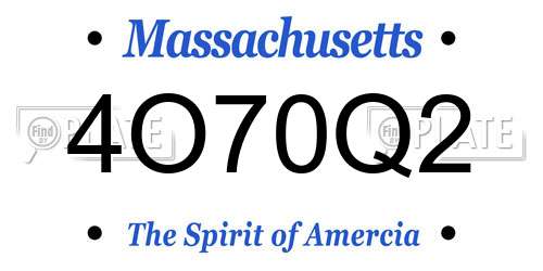4O70Q2 Massachusetts License Plate