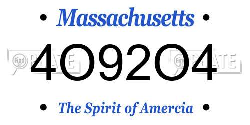 4O92O4 Massachusetts License Plate