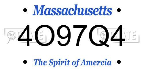 4O97Q4 Massachusetts License Plate
