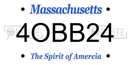 4OBB24 Massachusetts License Plate