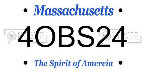 4OBS24 Massachusetts License Plate